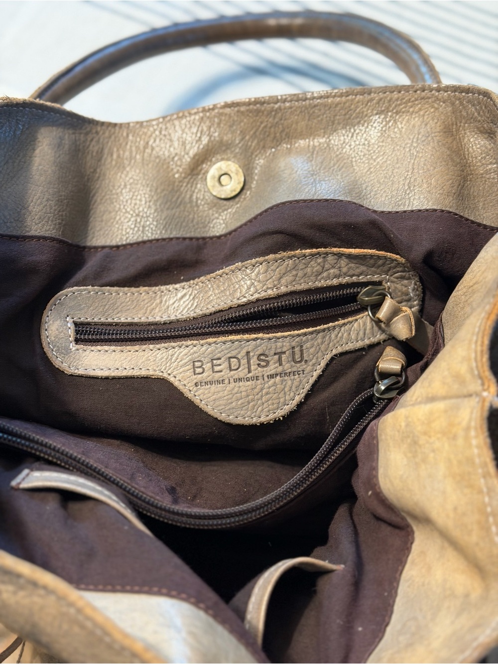 Bed Stu Distressed Gray Rockababy Tote - Picture 3 of 5